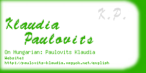 klaudia paulovits business card